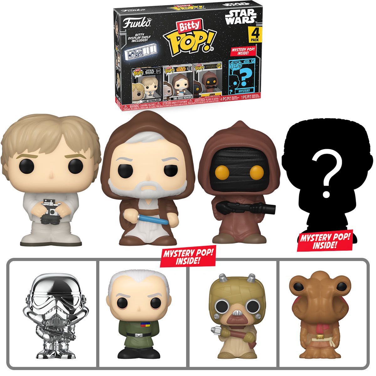 Star Wars Luke Skywalker Bitty Funko Pop! Mini-Figure 4-Pack - Image 2