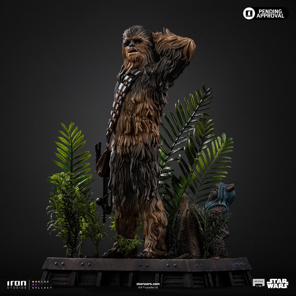 Star Wars: Return of the Jedi Chewbacca and Tokkat 1:10 Art Scale Limited Edition Statue - Image 6
