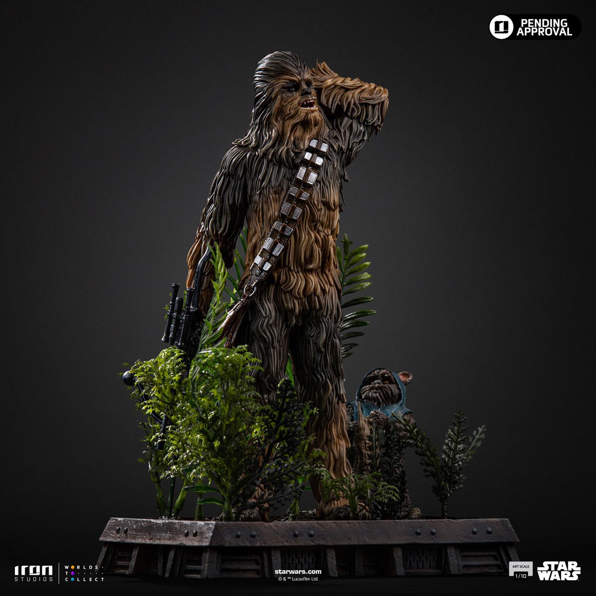 Star Wars: Return of the Jedi Chewbacca and Tokkat 1:10 Art Scale Limited Edition Statue - Image 8