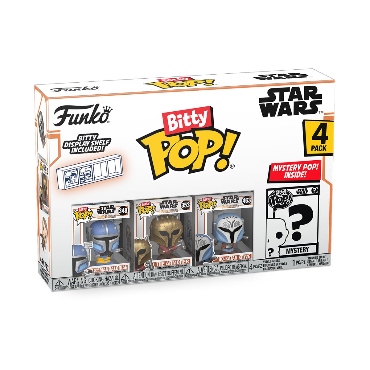 Star Wars: The Mandalorian Heavy Infantry Mandalorian Funko Bitty Pop! Mini-Figure 4-Pack - Image 9