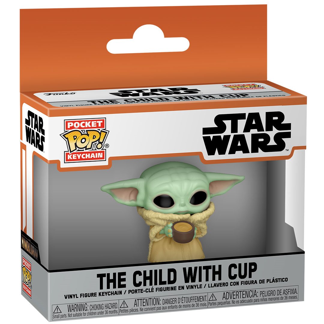 Star Wars: The Mandalorian The Child with Cup Funko Pocket Pop! Key Chain - Image 3