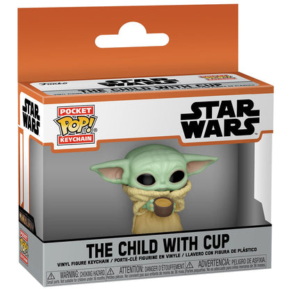 Star Wars: The Mandalorian The Child with Cup Funko Pocket Pop! Key Chain - Image 3