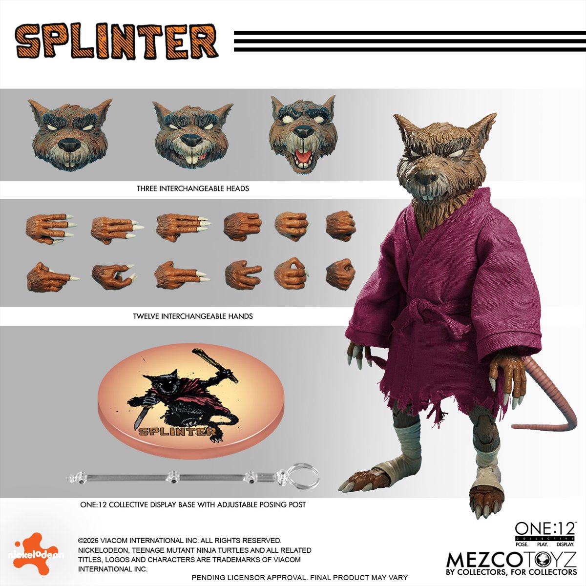 Teenage Mutant Ninja Turtles Master Splinter One:12 Collective Action Figure - Image 3