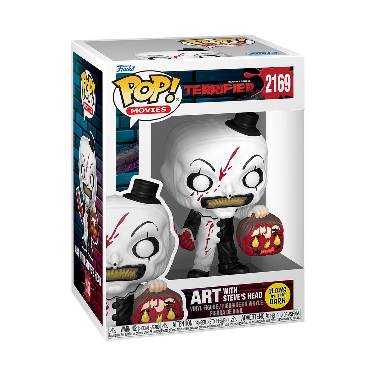 Terrifier Art with Steves Head Glow-in-the-Dark Funko Pop! Vinyl Figure #2169 - Image 3