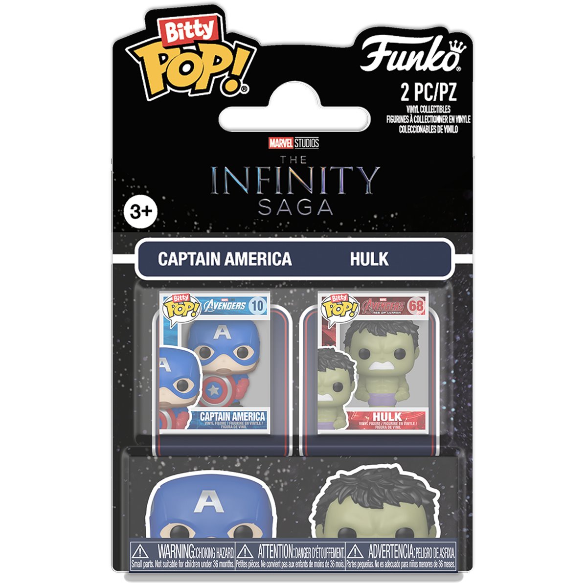 The Avengers The Infinity Saga Captain America and Hulk Funko Bitty Pop! Mini-Figure 2-Pack - Image 4