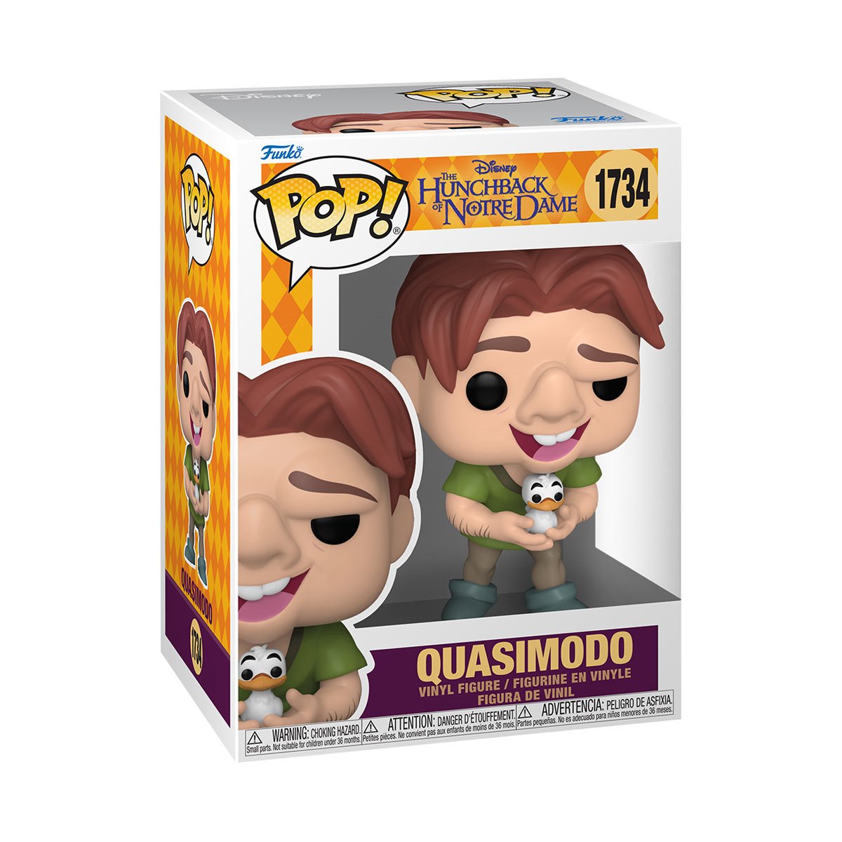 The Hunchback of Notre Dame Quasimodo with Bird Funko Pop! Vinyl Figure #1734 - Image 2