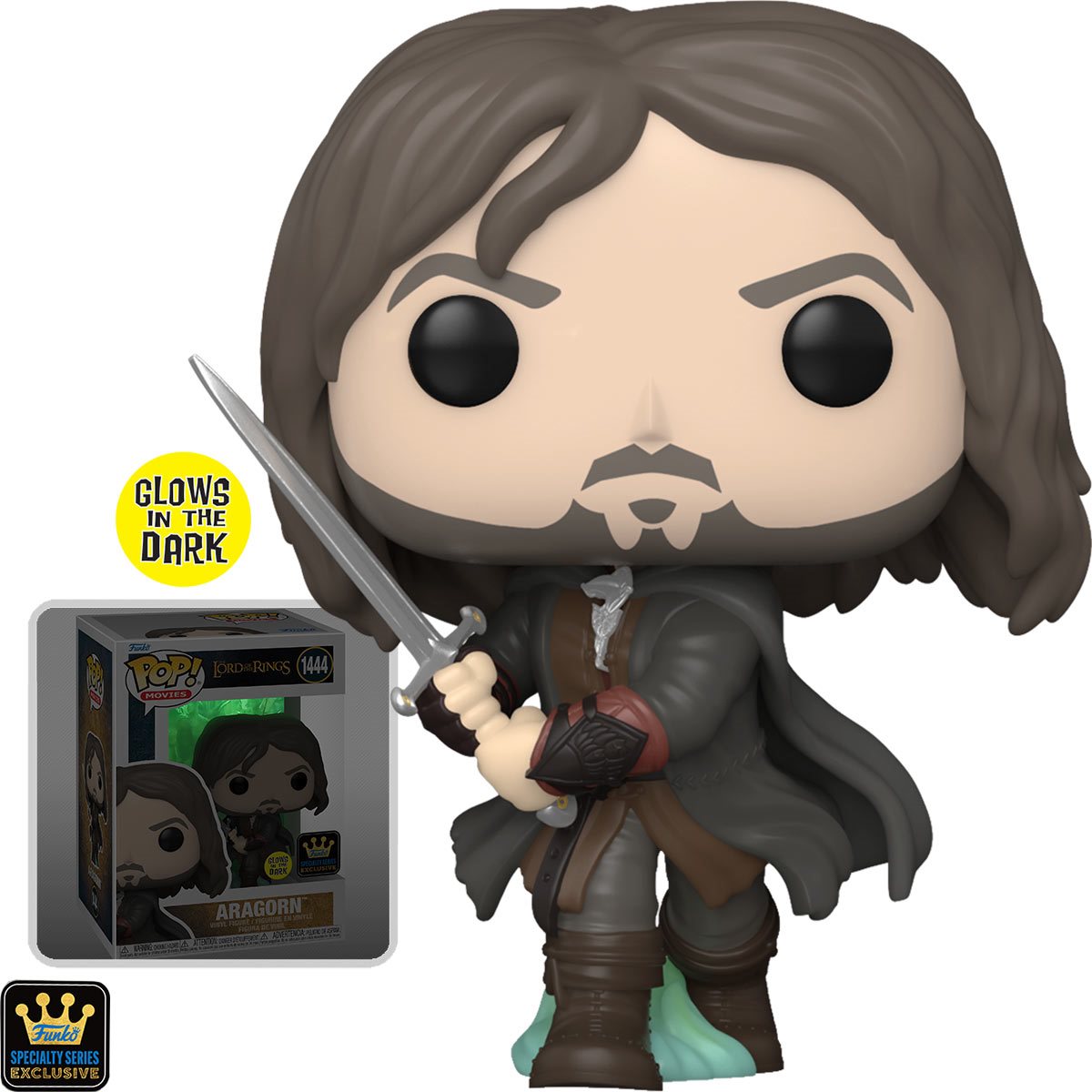 The Lord of the Rings Aragorn (Army of the Dead) Glow-in-the-Dark Funko Pop! Vinyl Figure #1444 - Specialty Series - Image 2