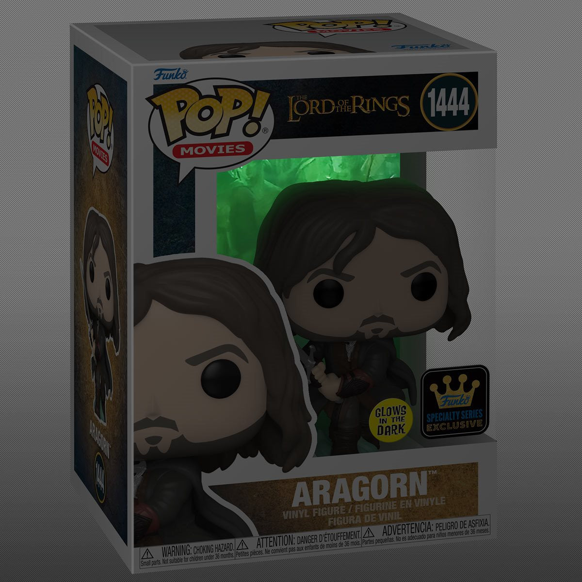 The Lord of the Rings Aragorn (Army of the Dead) Glow-in-the-Dark Funko Pop! Vinyl Figure #1444 - Specialty Series - Image 4