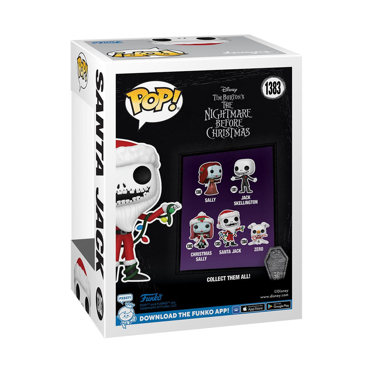 The Nightmare Before Christmas 30th Anniversary Santa Jack Funko Pop! Vinyl Figure #1383 - Image 3