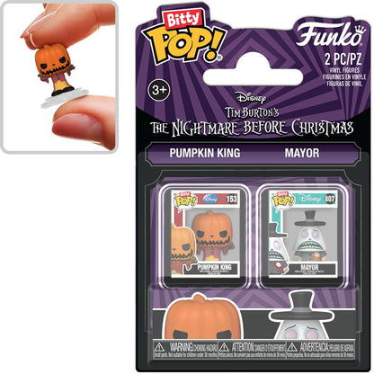 The Nightmare Before Christmas Pumpkin King and Mayor Funko Bitty Pop! Mini-Figure 2-Pack