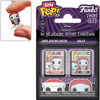 The Nightmare Before Christmas Santa Jack Skellington and Sally Funko Bitty Pop! Mini-Figure 2-Pack
