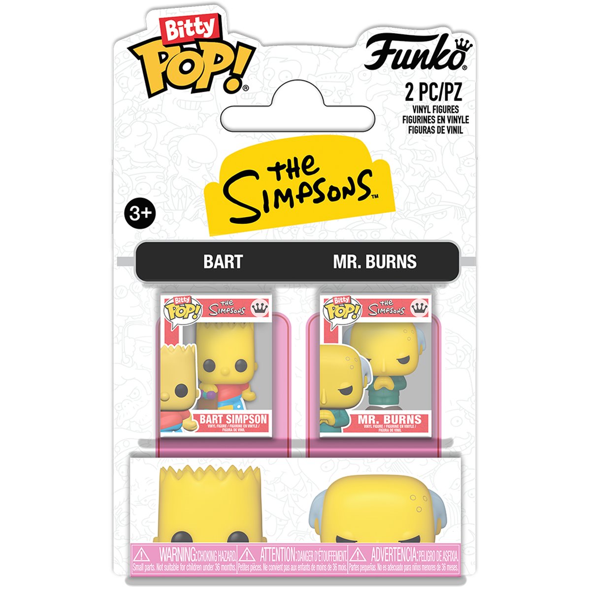 The Simpsons Bart Simpson and Mr. Burns Funko Bitty Pop! Mini-Figure 2-Pack - Image 5