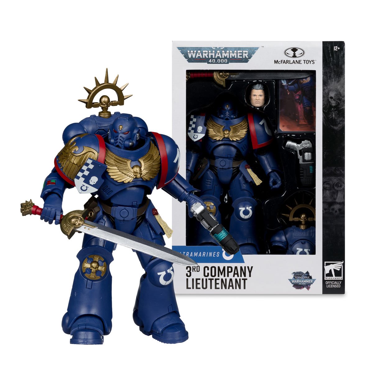 Warhammer 40,000 Wave 13 Total War 3rd Company Lieutenant Ultramarines 7-Inch Scale Action Figure - Image 6