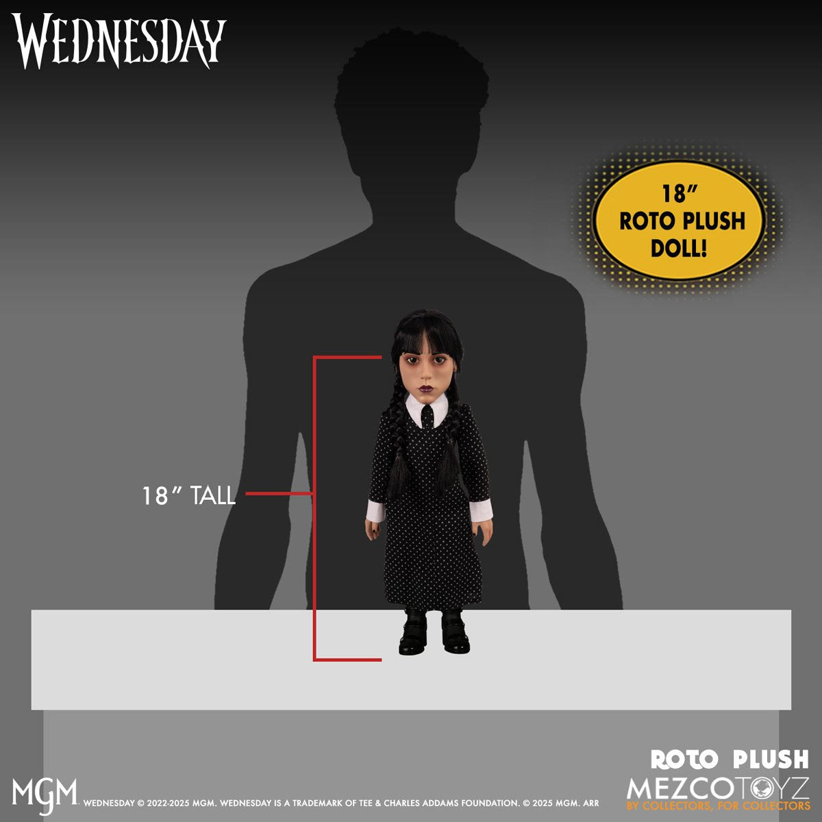 Wednesday Addams Mezco Designer Series 18-Inch Roto Plush Doll - Image 3