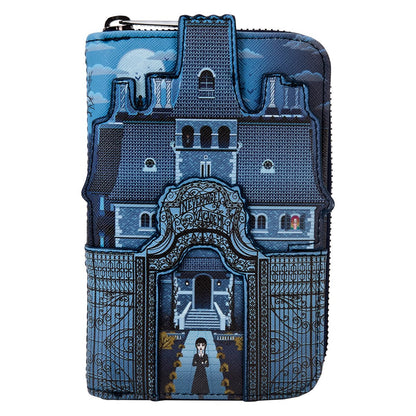 Wednesday Nevermore Castle Zip-Around Wallet